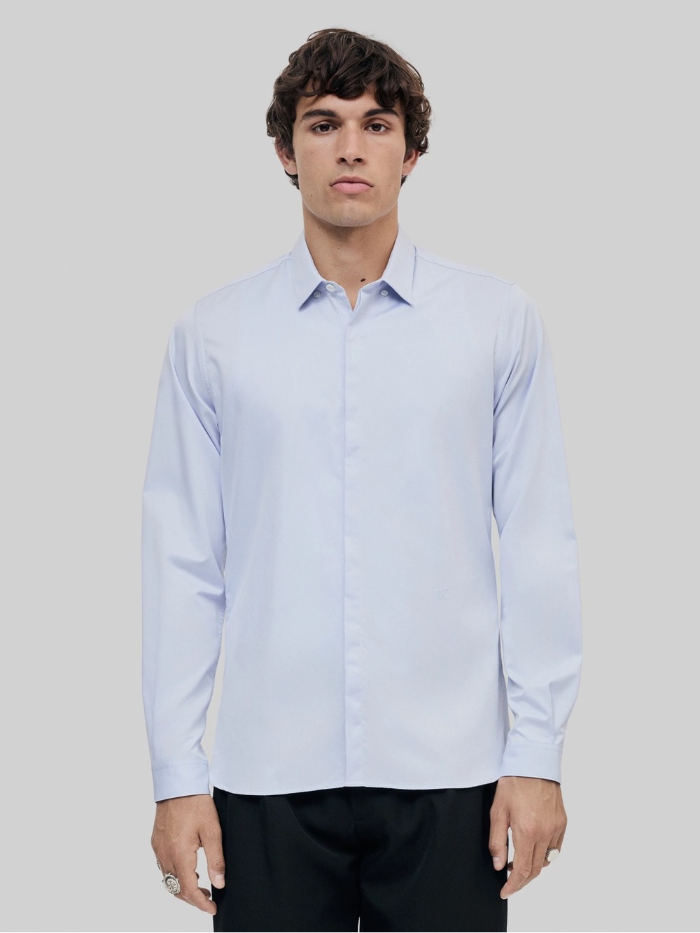 The Kooples Diamond Men's SKY BLUE CLASSIC COLLAR SHIRT Tailored